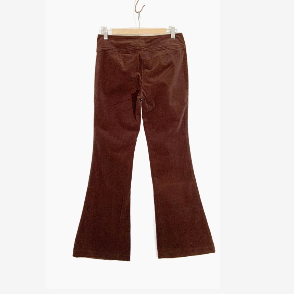 Vintage Y2K Brown Velvet Corduroy Flares / Made in China / size Medium - Picture 4 of 10